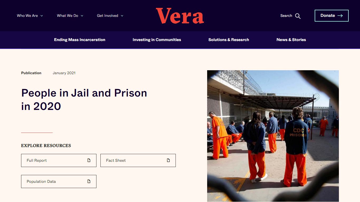 People in Jail and Prison in 2020 | Vera Institute